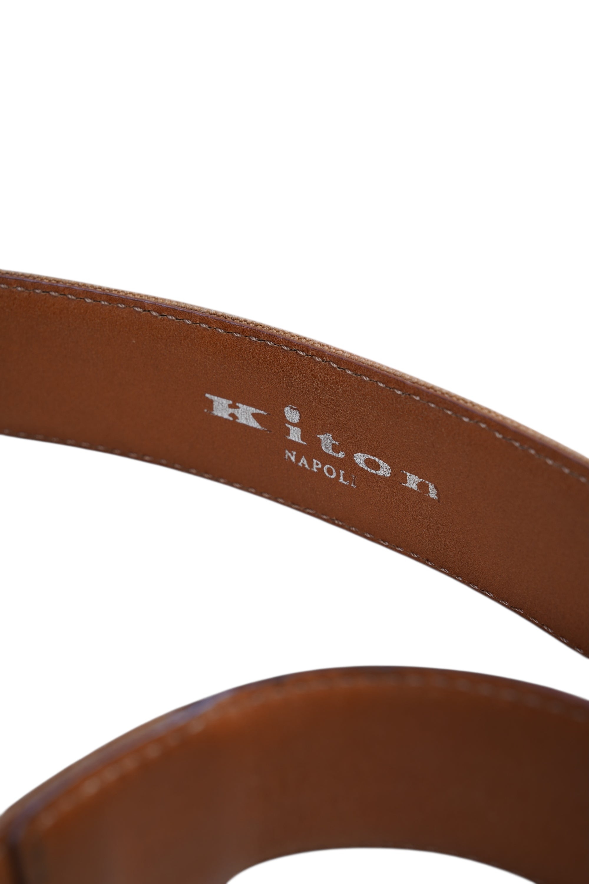 Kiton Gürtel Alligator Krokodil Leder braun