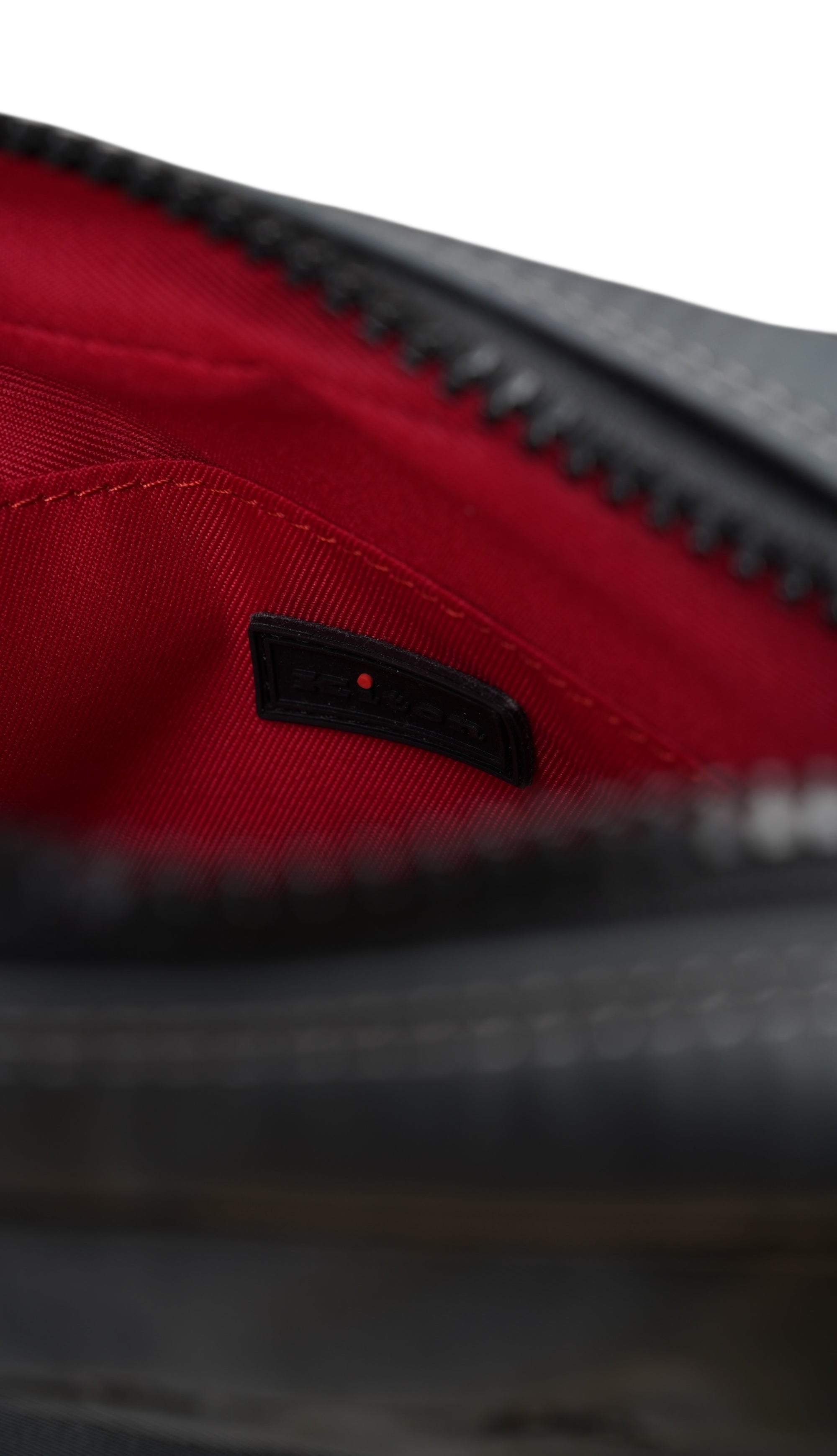 Kiton Pochette Beautycase Tasche mit Details aus Leder