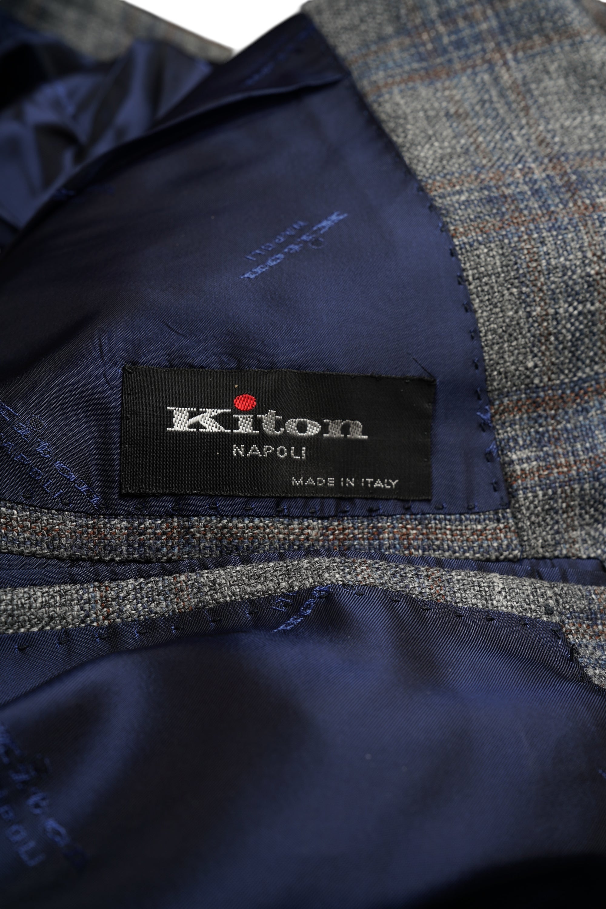 Kiton Jacke Blazer doppelreihig Wolle und Seide grau