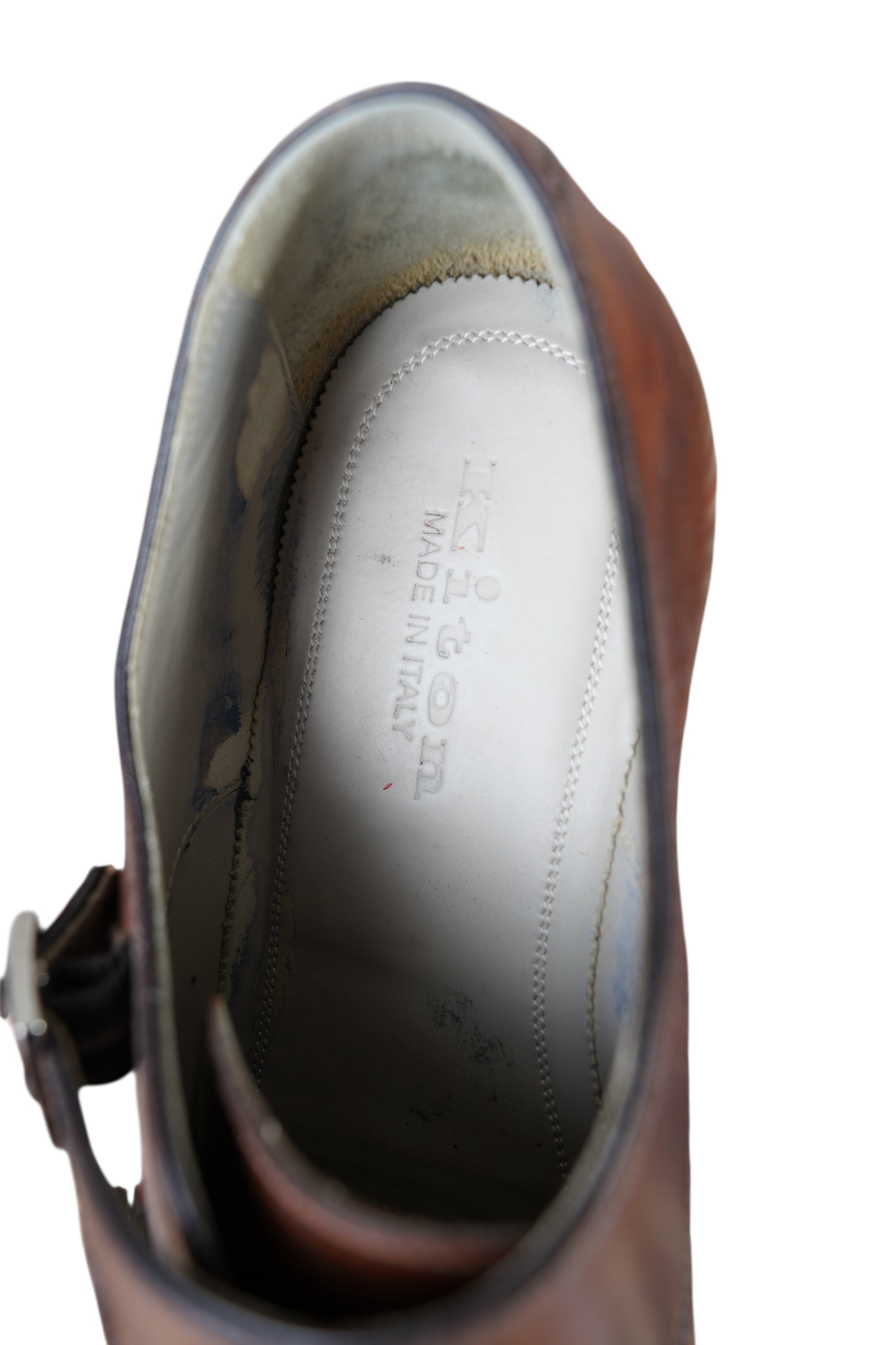 Kiton Schuh Monk Doppelmonk Leder braun handgefertigt Herren