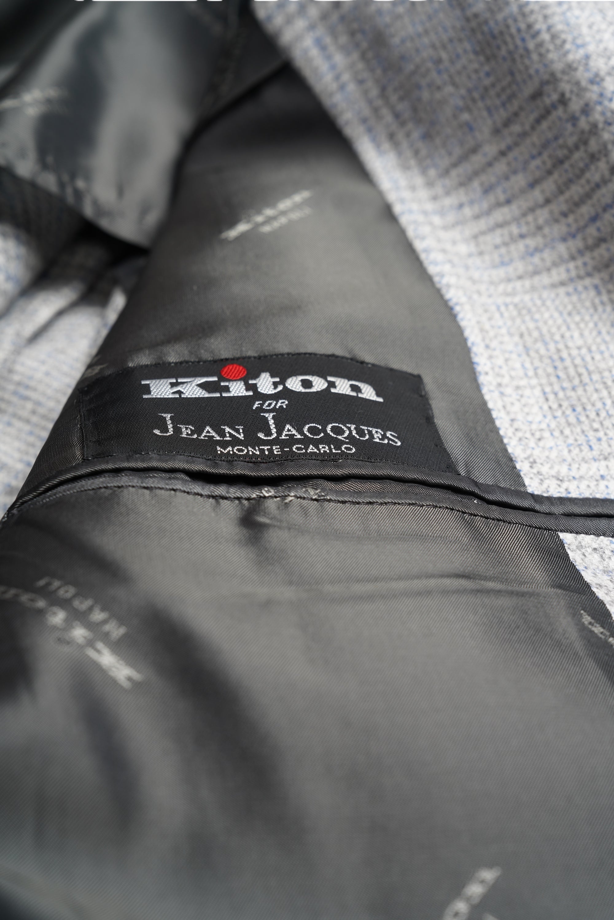 Kiton Jacke Blazer Seide und Kaschmir grau kariert