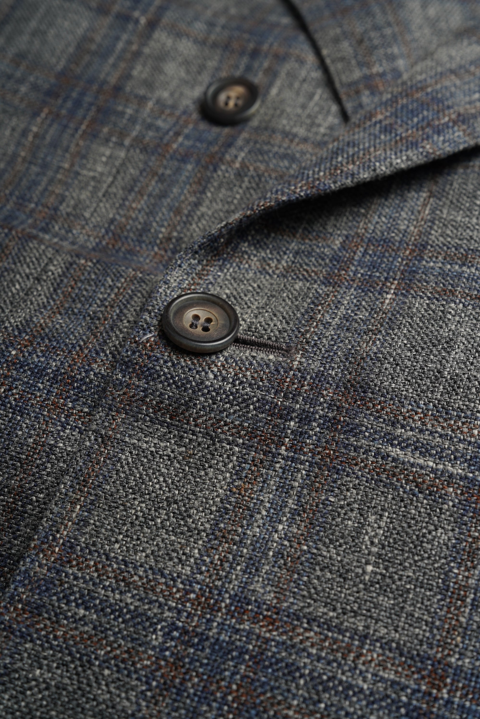 Kiton Jacke Blazer doppelreihig Wolle und Seide grau