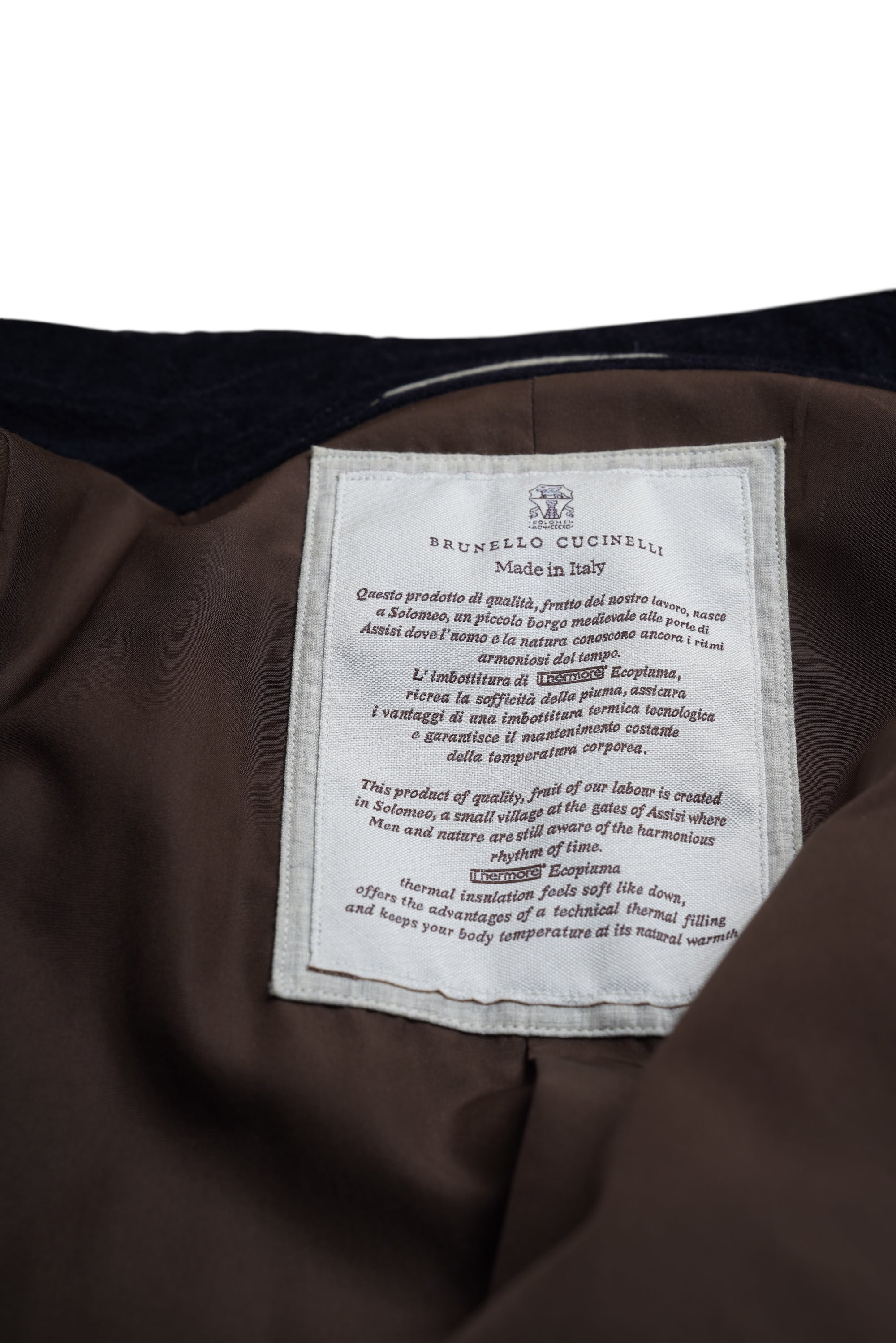Brunello Cucinelli Jacke Mantel mit Kaschmir gesteppt dunkelblau
