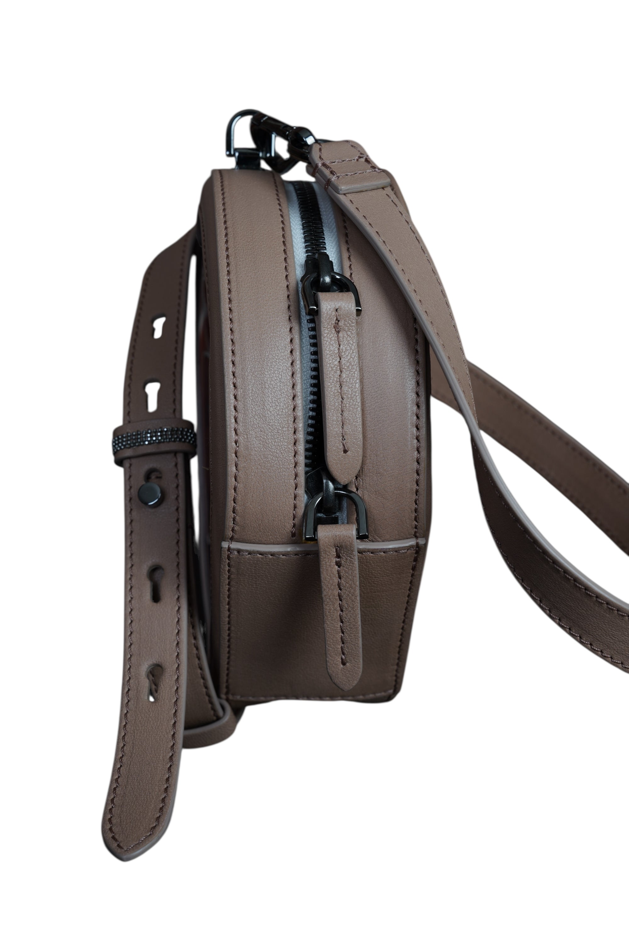 Brunello Cucinelli Umhängetasche Leder transparent mit herausnehmbaren Innentasche Monili