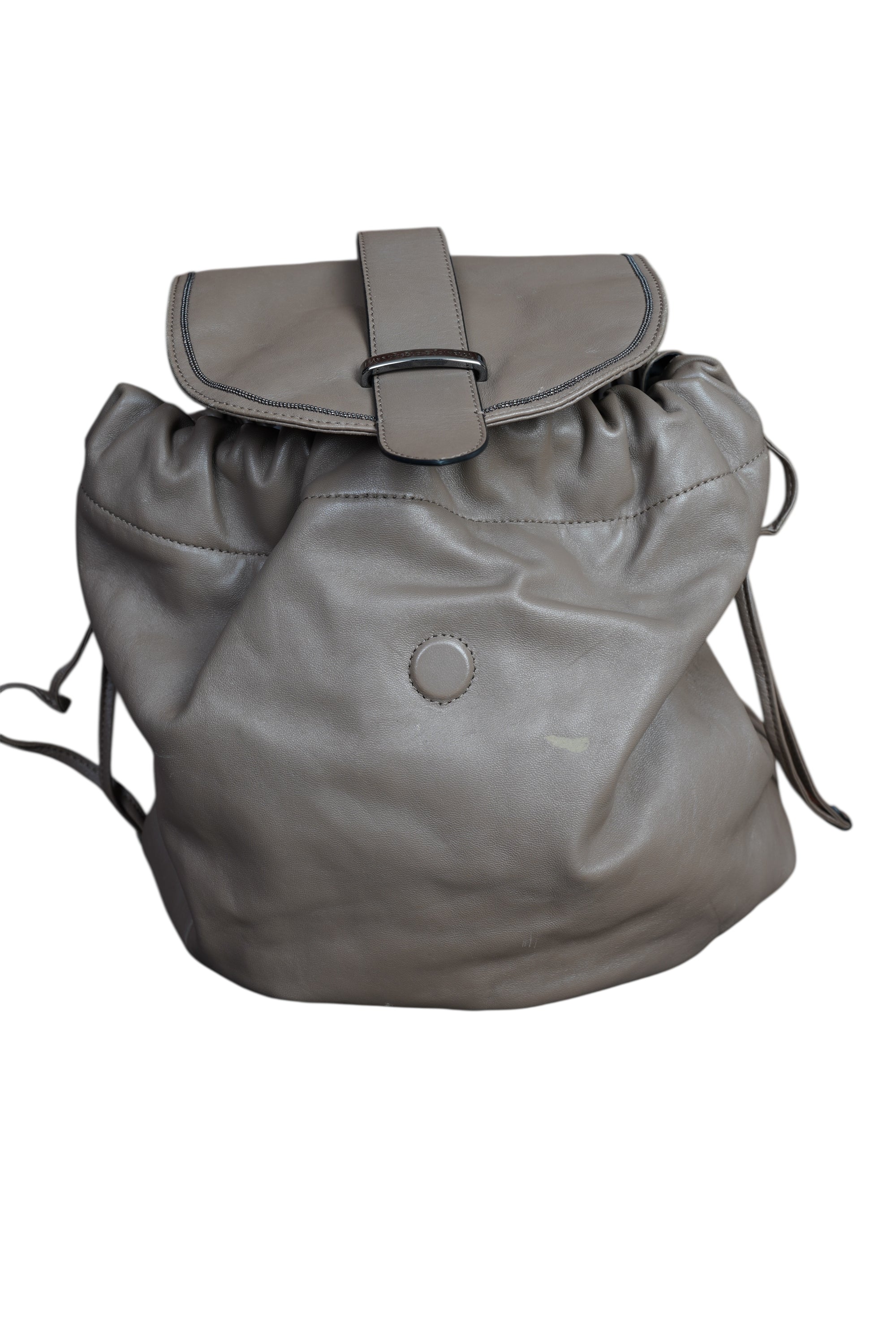 Brunello Cucinelli Umhängetasche Rucksack Shopper Handtasche Leder Softleder mit Monili