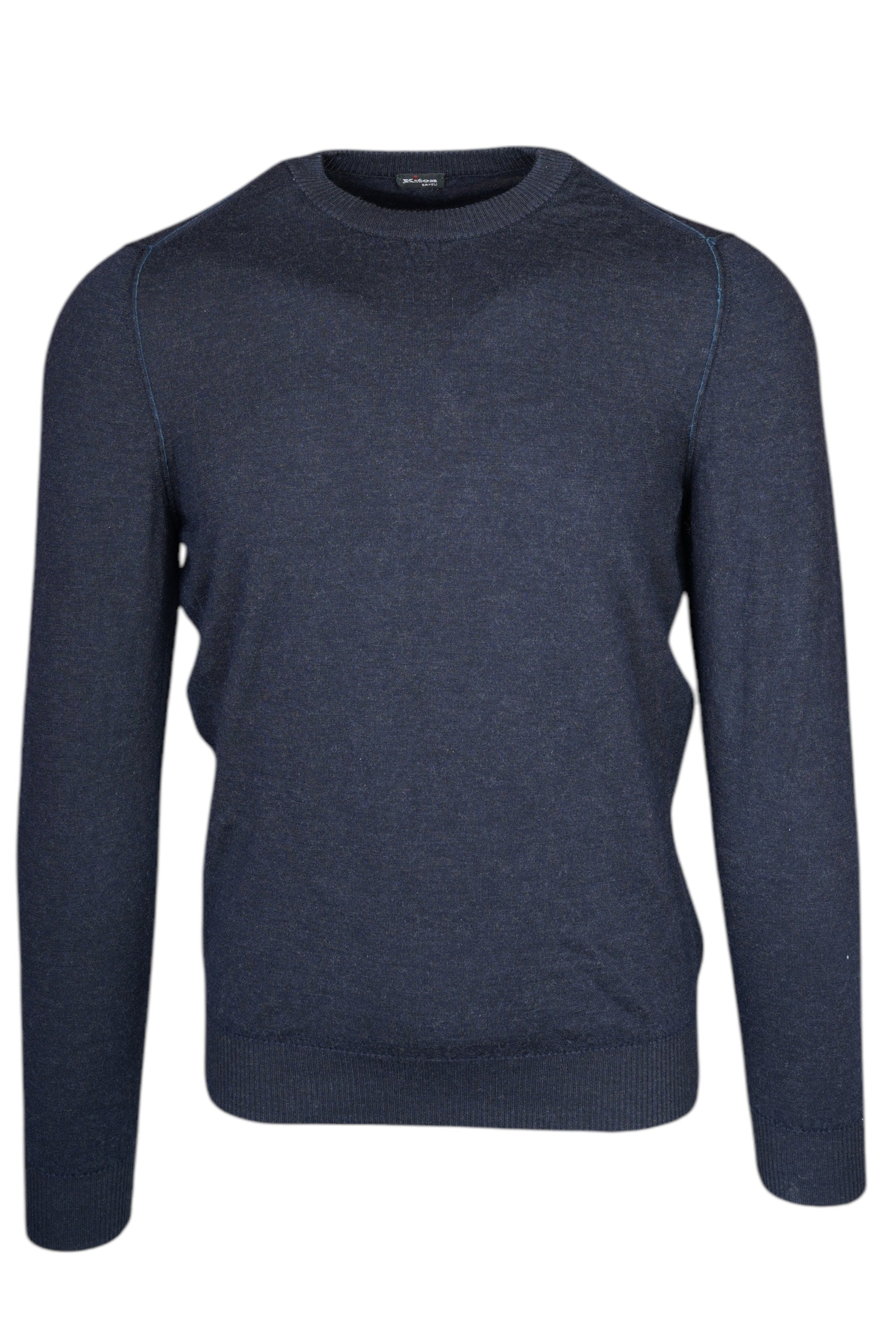 Kiton Sweatshirt-Pullover Kaschmir Seide Rundhals mit Kontrastnähten