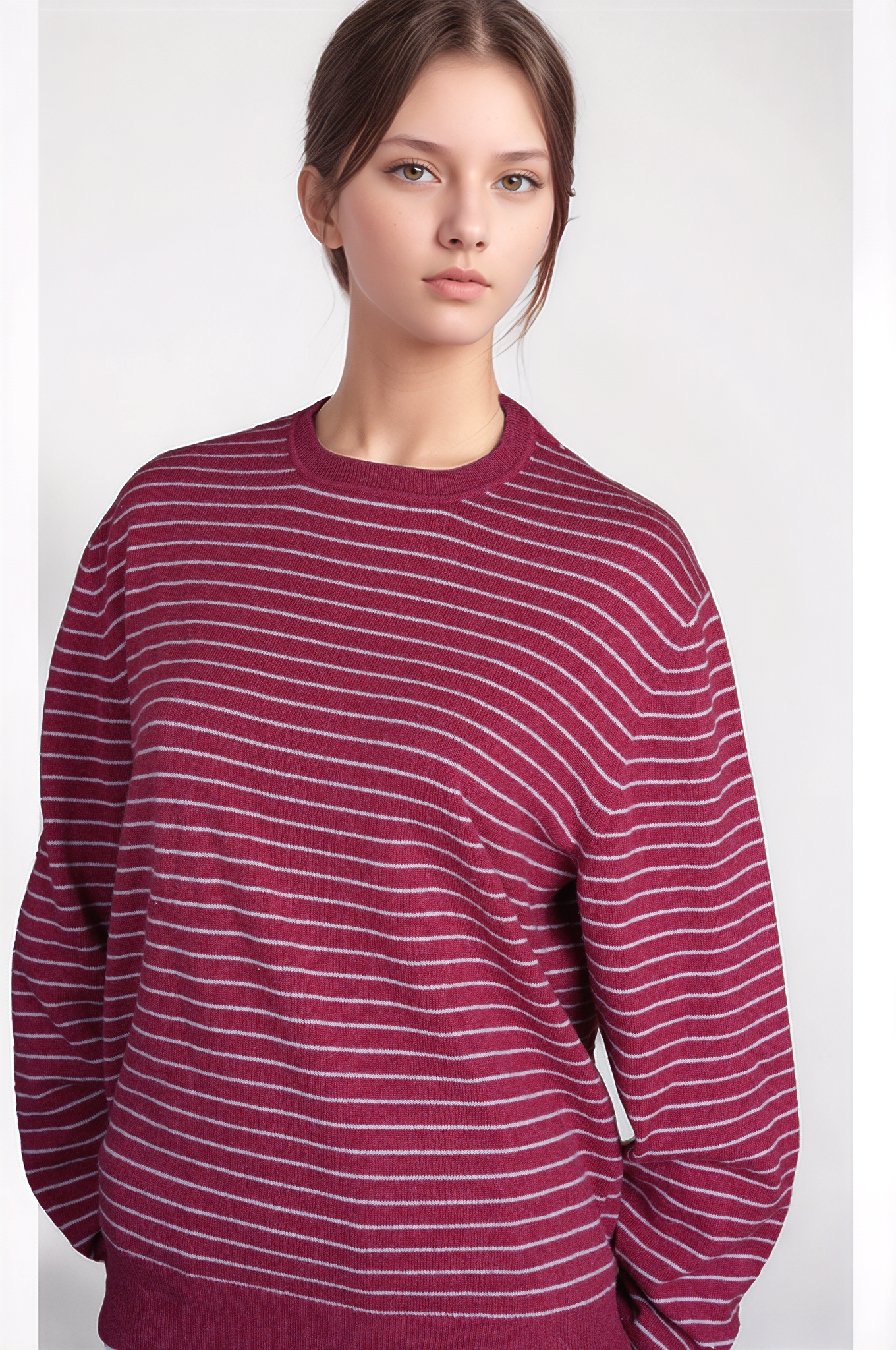 Loro Piana Pullover Pullover Damen Kaschmir Rundhals gestreift