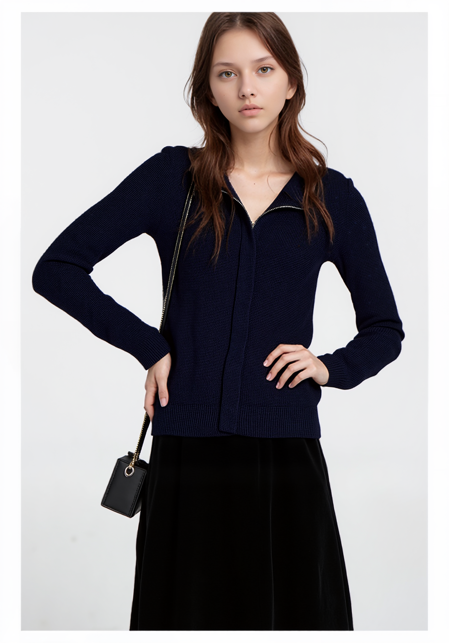 Brunello Cucinelli Strickjacke Kaschmir Außentaschen Zipper blau